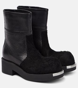 Ankle Boots aus Leder und Veloursleder | MM6 Maison Margiela