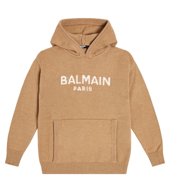 Sudadera de lana y cachemir con capucha | Balmain Kids