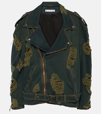 Distressed denim biker jacket | Acne Studios