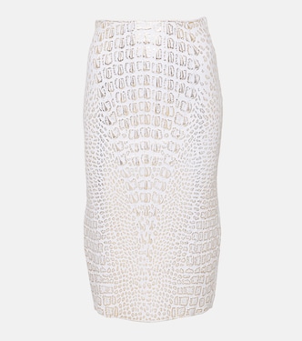 Falda tubo de tiro alto estampada | Alaïa