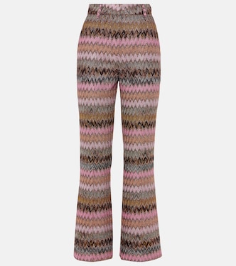 Pantalones flared metalizados en zigzag | Missoni