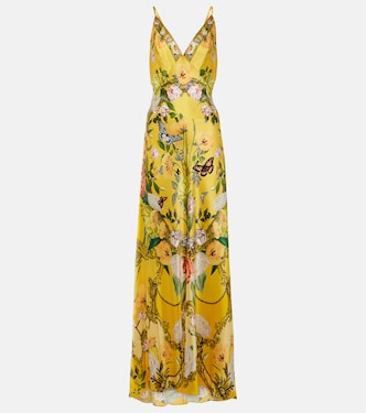 Floral silk satin slip dress | Camilla
