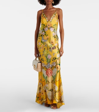Floral silk satin slip dress | Camilla