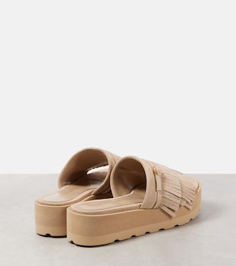 Fringed suede platform slides | Gianvito Rossi