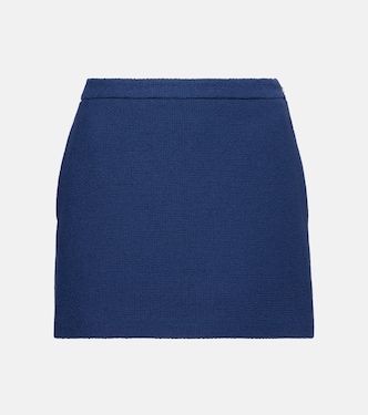 Minifalda de tweed en mezcla de algodón | Gucci