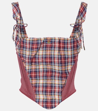 Corsé Puppy de lino y algodón con tartán | Vivienne Westwood