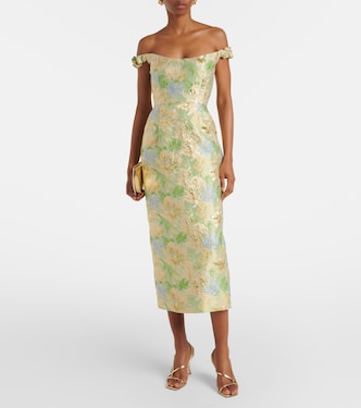 Abito midi in broccato floreale | Markarian