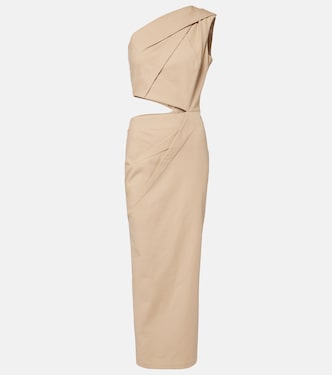 One-Shoulder-Maxikleid aus Twill | Max Mara