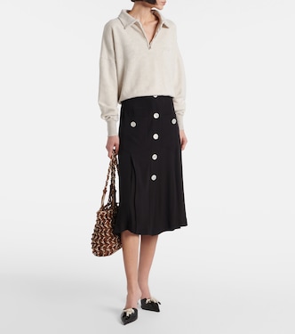Silk-blend midi skirt | Prada