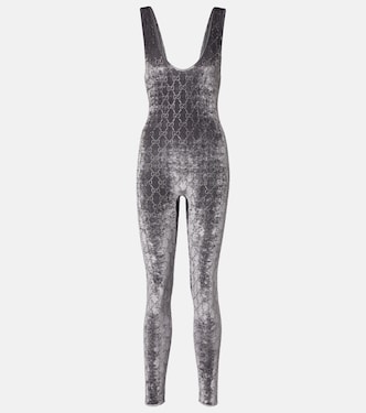 GG Crystal velvet jumpsuit | Gucci