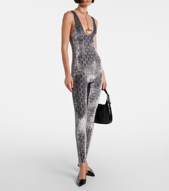 Combi-pantalon GG Crystal en velours | Gucci