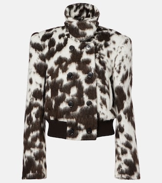 Animal-printed wool-blend jacket | Dries Van Noten