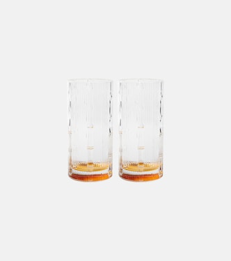 Bamboo set of 2 crystal highball glasses | La DoubleJ