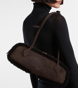 Le Teckel Medium suede shoulder bag | Alaïa
