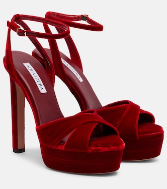 Sandales Divine 130 à plateau en velours | Aquazzura