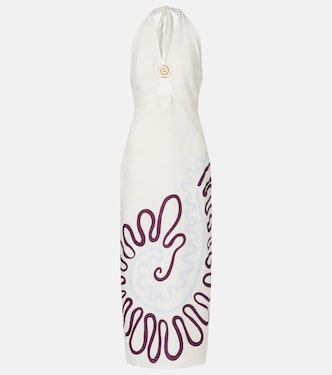 Clara cutout printed linen maxi dress | Cala de la Cruz
