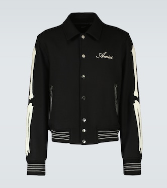 Chaqueta varsity Bones de mezcla de lana | Amiri