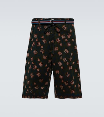 Shorts in cotone e seta con stampa | Dries Van Noten