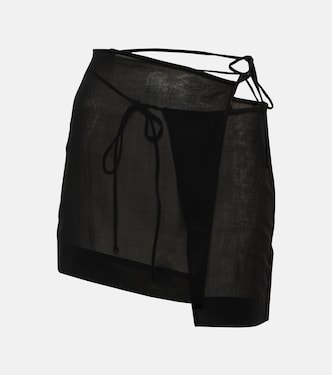 Asymmetric wrap miniskirt | Nensi Dojaka
