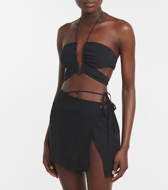 Asymmetric wrap miniskirt | Nensi Dojaka
