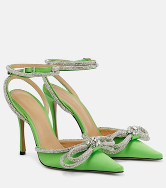 Crystal-embellished silk pumps | Mach & Mach