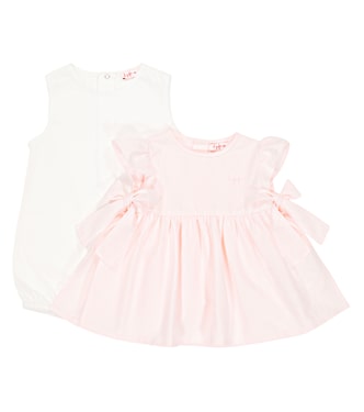 Bebé - set de vestido y body con logo | Il Gufo
