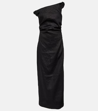 One-shoulder linen maxi dress | SIR