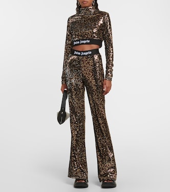 Mockneck sequined crop top | Palm Angels