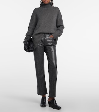 Pantaloni regular Sloane in pelle | Agolde