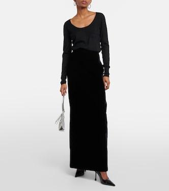 Gonna lunga in velluto | Wardrobe.NYC