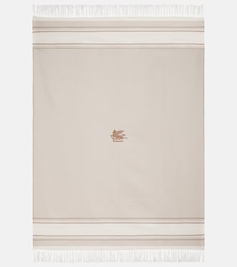 Pegaso fringed cotton throw | Etro