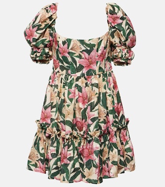 Alaria Rocio ruffled floral minidress | Agua by Agua Bendita