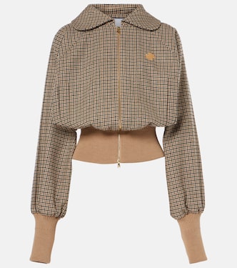 Chaqueta bomber de mezcla de lana con pata de gallo | Patou