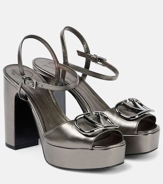VLogo Signature leather platform sandals | Valentino Garavani