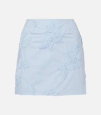 Floral embroidered cotton miniskirt | Rotate