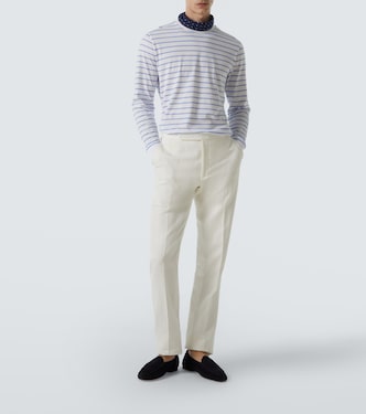 Camiseta en jersey de algodón a rayas | Ralph Lauren Purple Label