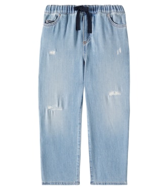 Distressed straight jeans | Dolce&Gabbana Kids