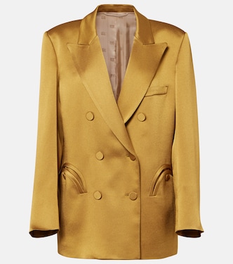 Novalis double-breasted satin blazer | Blazé Milano