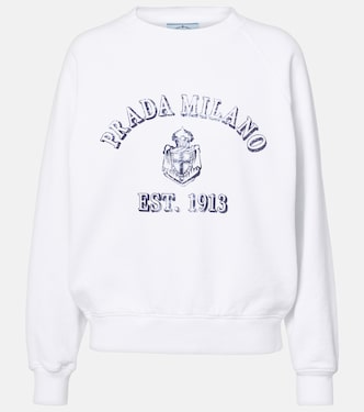 Felpa in jersey di cotone con logo | Prada