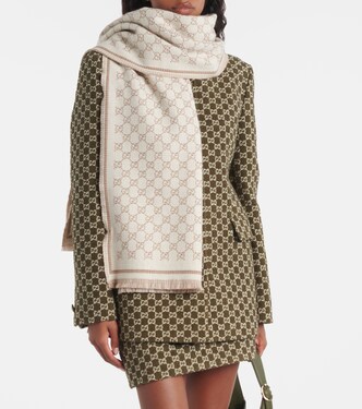 GG wool-blend jacquard scarf | Gucci