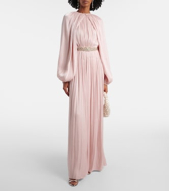 Jazmin georgette lamé jumpsuit | Costarellos