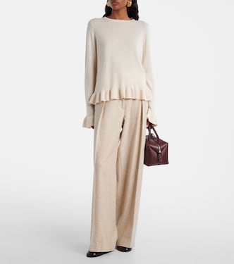 Pullover in lana e cashmere con volant | Jardin des Orangers