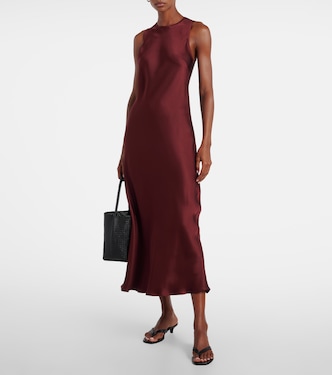Valenica silk satin maxi dress | Asceno