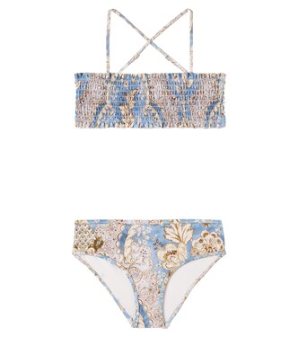 Printed shirred bikini | Zimmermann Kids