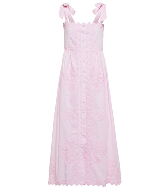 Self-tie cotton poplin midi dress | Juliet Dunn
