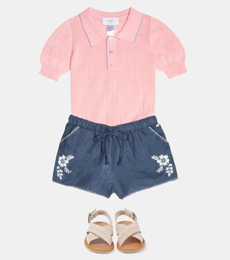 Bestickte Shorts aus Leinen | Tartine et Chocolat