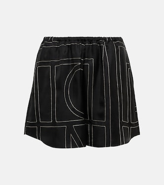Bestickte Shorts aus Seide | Toteme