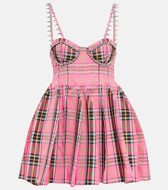 Embellished plaid minidress | Area