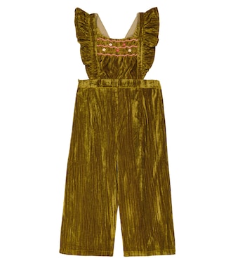 Elva embroidered velvet overalls | Louise Misha