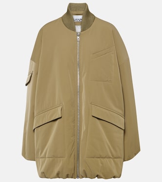 Oversized twill bomber jacket | Ganni